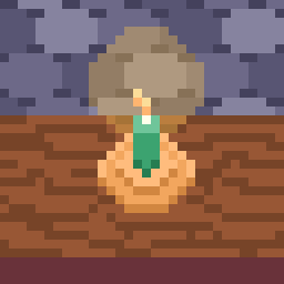pixel art of a flickering candle